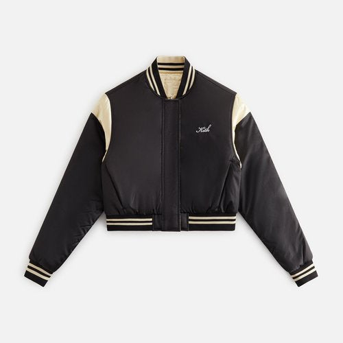 Kith Women's Landry Varsity Cropped Bomber - Blk SMALL MSRP: $250