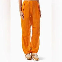 Kith Women's Nuru Sheer Parachute Pant - Dark Orange 24 MSRP: $210