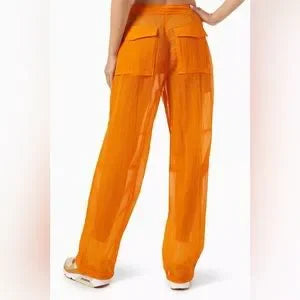 Kith Women's Nuru Sheer Parachute Pant - Dark Orange 24 MSRP: $210